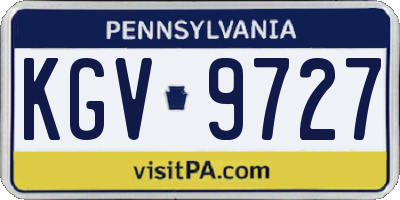 PA license plate KGV9727