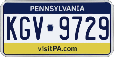 PA license plate KGV9729