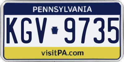 PA license plate KGV9735