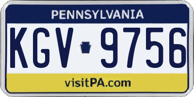 PA license plate KGV9756