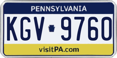 PA license plate KGV9760