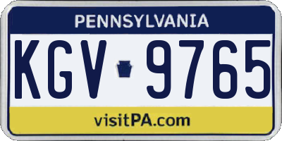 PA license plate KGV9765