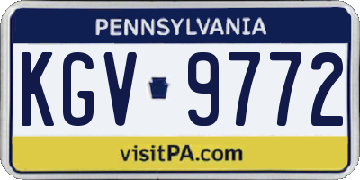 PA license plate KGV9772