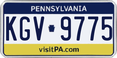 PA license plate KGV9775