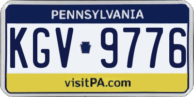 PA license plate KGV9776
