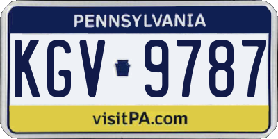 PA license plate KGV9787