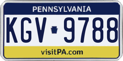 PA license plate KGV9788