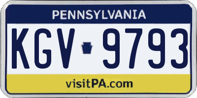 PA license plate KGV9793