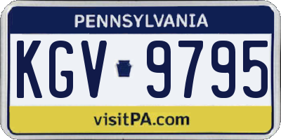 PA license plate KGV9795