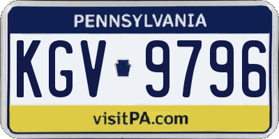 PA license plate KGV9796