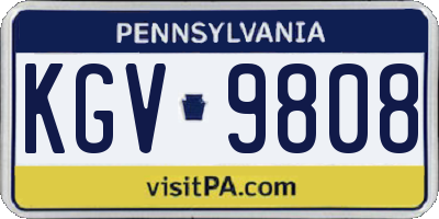 PA license plate KGV9808