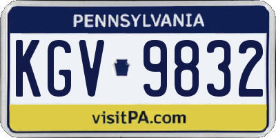 PA license plate KGV9832