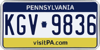 PA license plate KGV9836