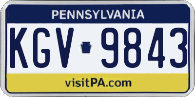 PA license plate KGV9843