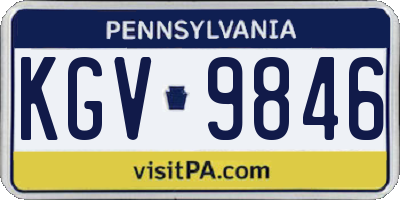 PA license plate KGV9846