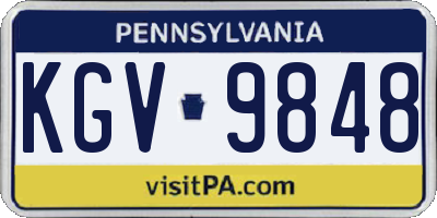 PA license plate KGV9848
