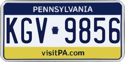 PA license plate KGV9856