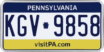 PA license plate KGV9858
