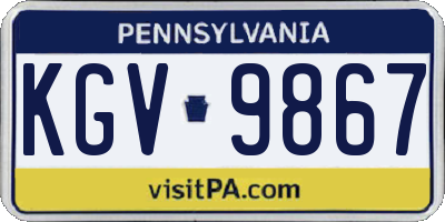PA license plate KGV9867