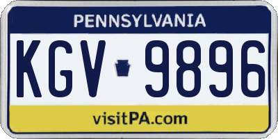 PA license plate KGV9896