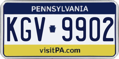 PA license plate KGV9902