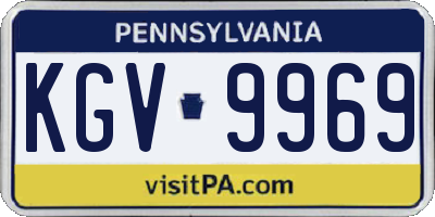 PA license plate KGV9969