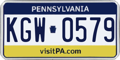 PA license plate KGW0579