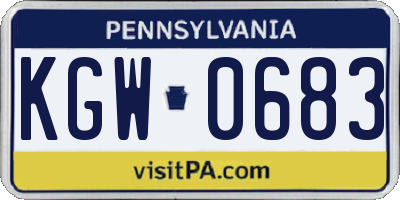 PA license plate KGW0683
