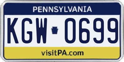 PA license plate KGW0699