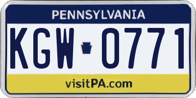 PA license plate KGW0771
