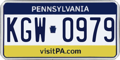 PA license plate KGW0979