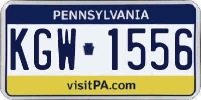 PA license plate KGW1556