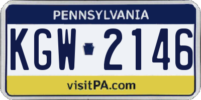PA license plate KGW2146