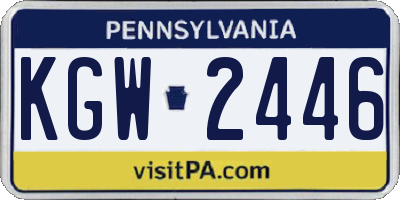 PA license plate KGW2446