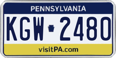 PA license plate KGW2480