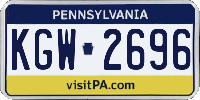 PA license plate KGW2696
