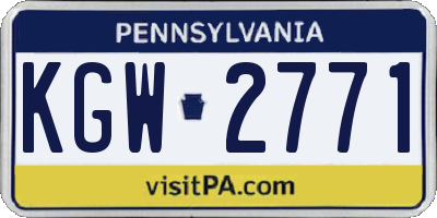 PA license plate KGW2771