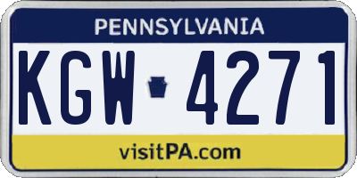 PA license plate KGW4271