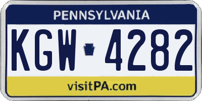 PA license plate KGW4282