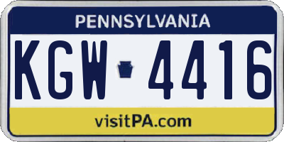 PA license plate KGW4416