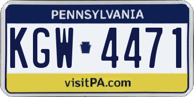 PA license plate KGW4471