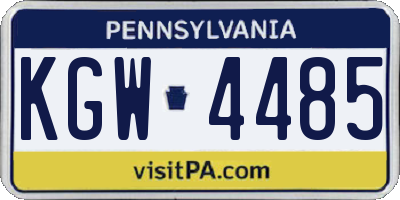 PA license plate KGW4485