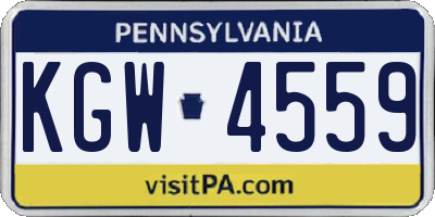 PA license plate KGW4559