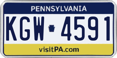 PA license plate KGW4591