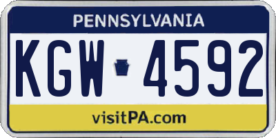 PA license plate KGW4592