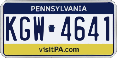 PA license plate KGW4641