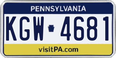 PA license plate KGW4681