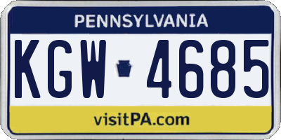 PA license plate KGW4685