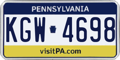 PA license plate KGW4698