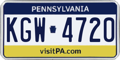 PA license plate KGW4720